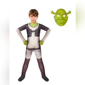 Kids' Shrek Costume with Mask New Size: 120 (5-6 Years Old)